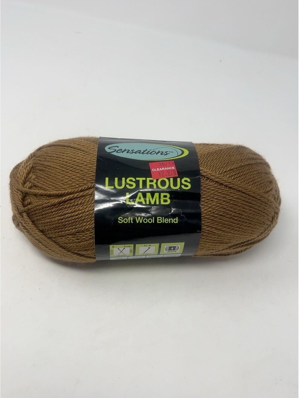 Sensations Lustrous Lamb Yarn Coffee Brown Wool Blend Partial Skein 6 Original